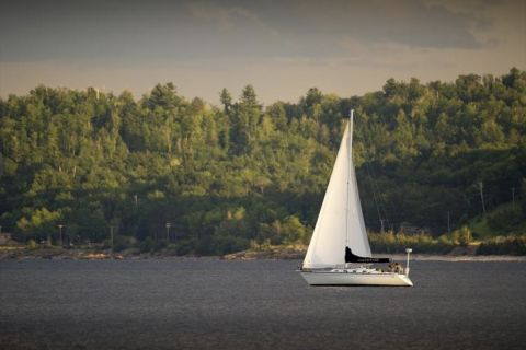 A sailboat on the lake