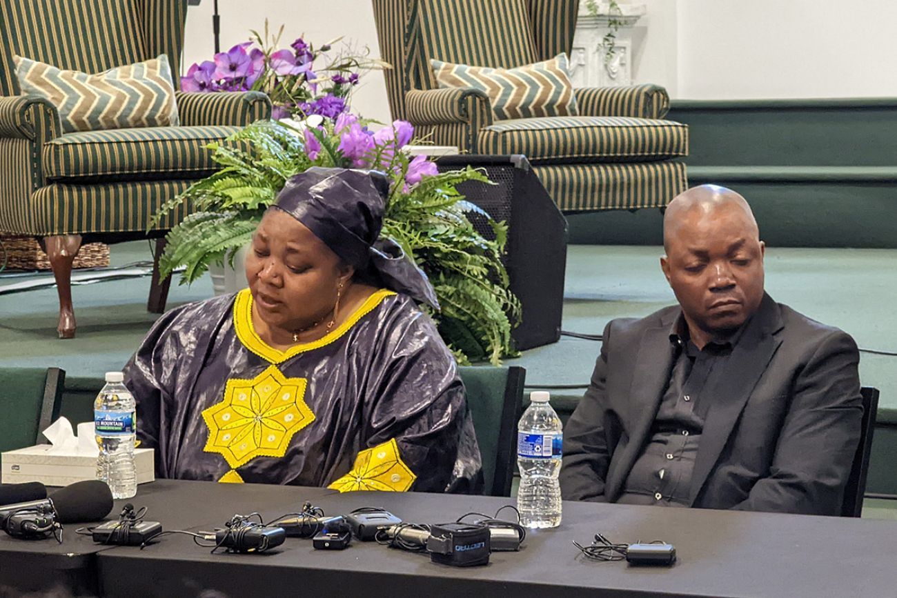 Peter and Dorcas Lyoya at press conference