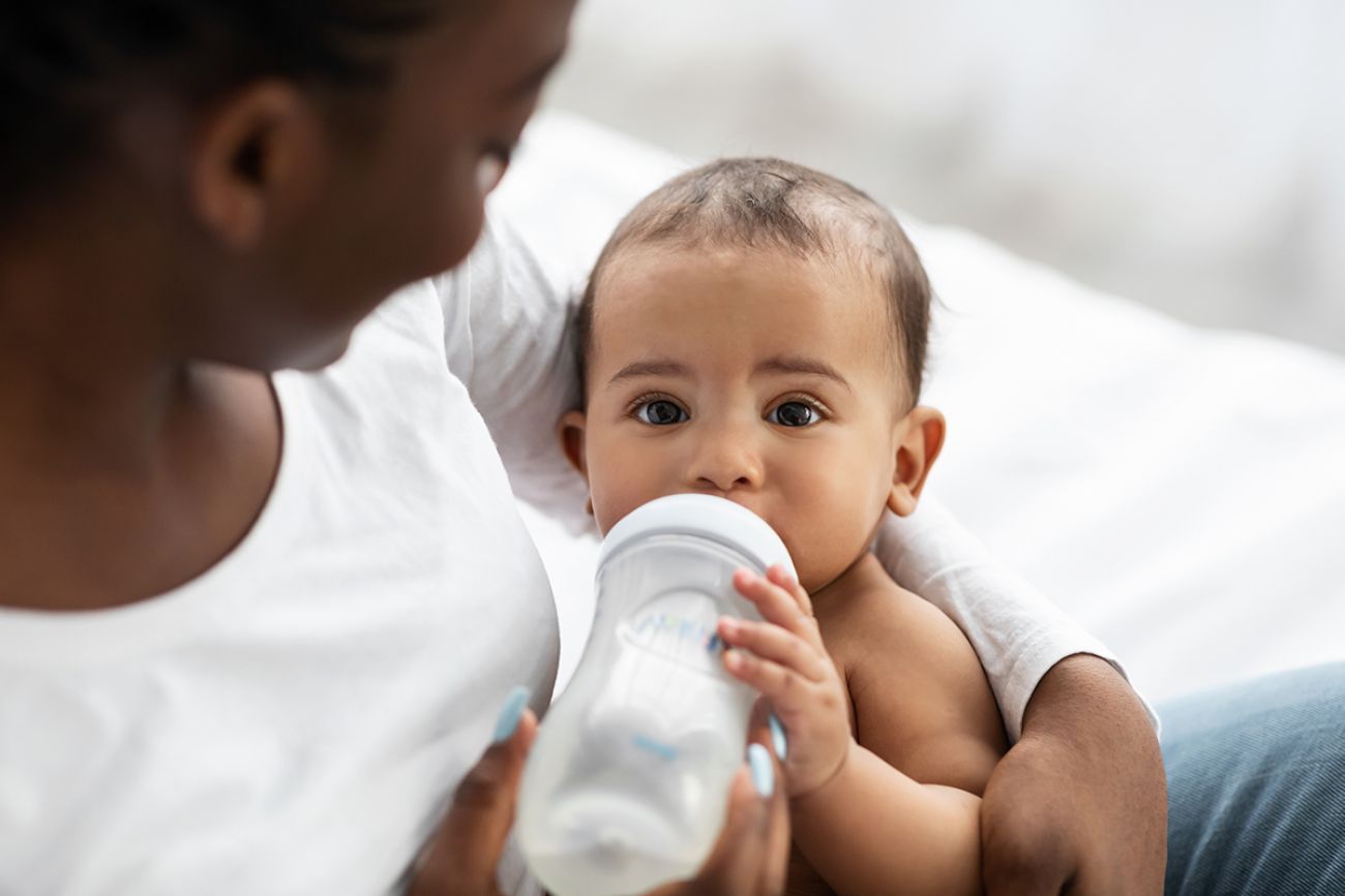 baby with bottle