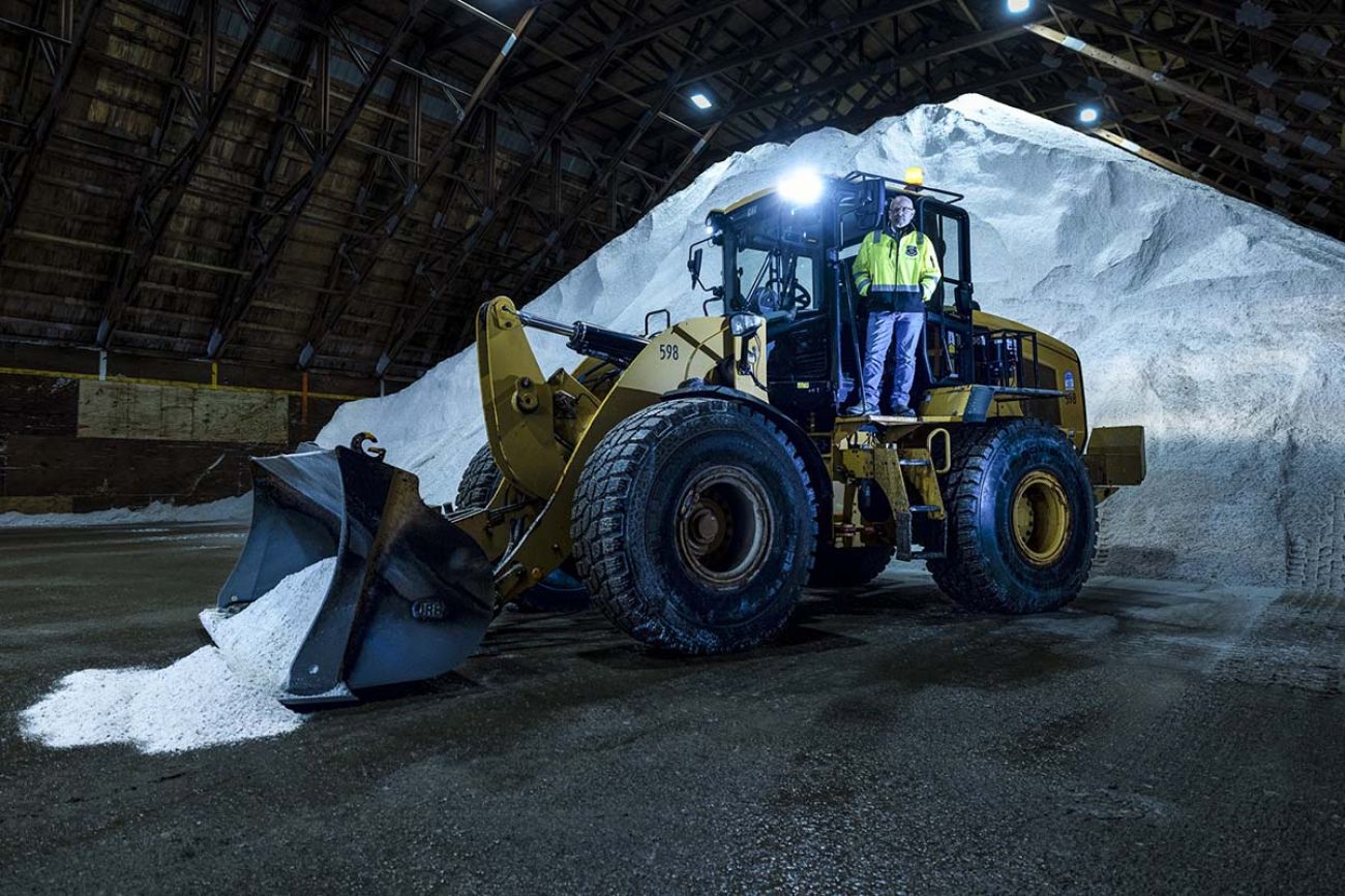 truck with a salt pile