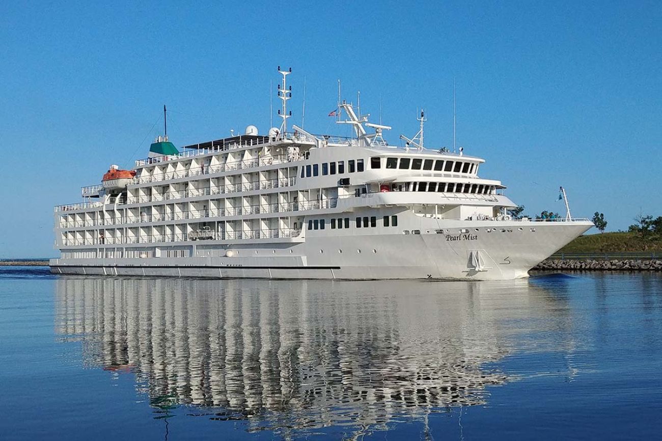 A giant white cruise ship