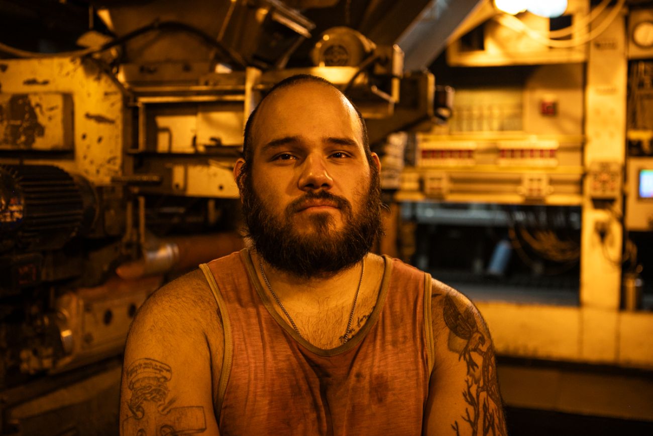 Beto Ramirez stands in boiler at the SS Badger