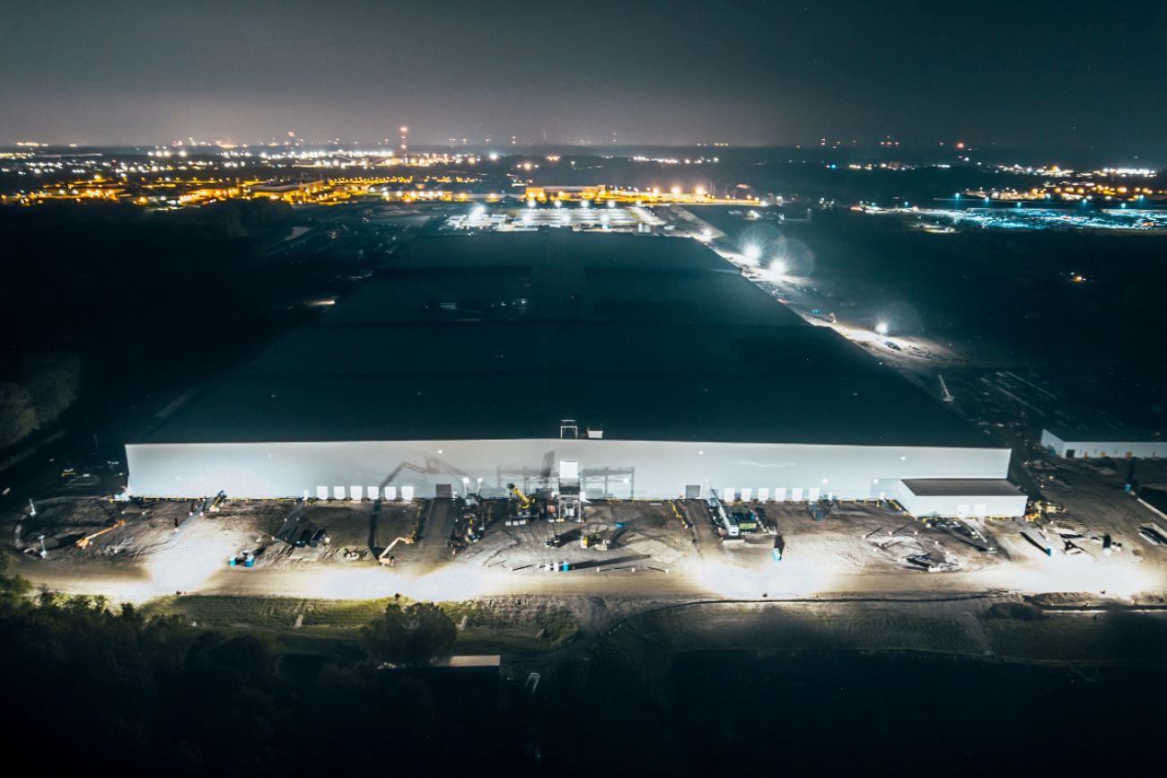 An aerial view of the Delta Township battery factory