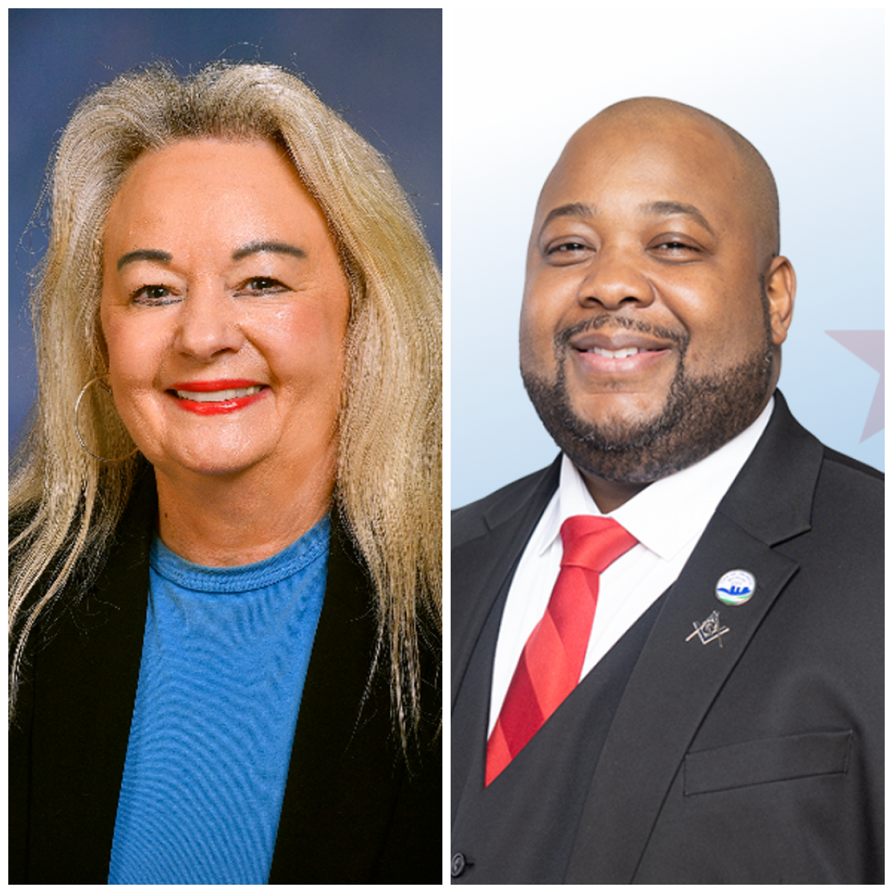 State Rep. Kathy Schmaltz, R-Jackson, and Jackson Mayor Daniel Mahoney headshots