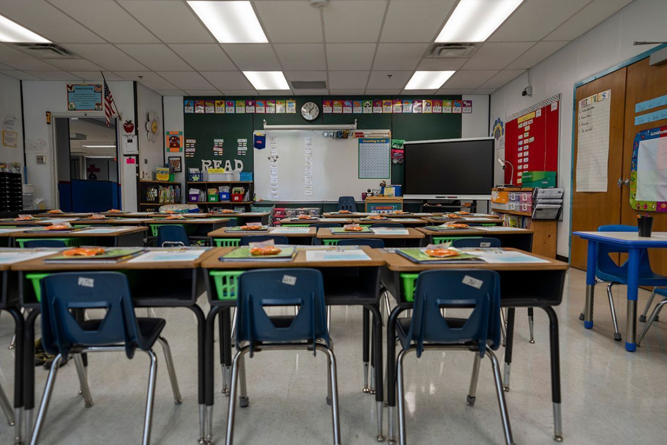 An empty classroom