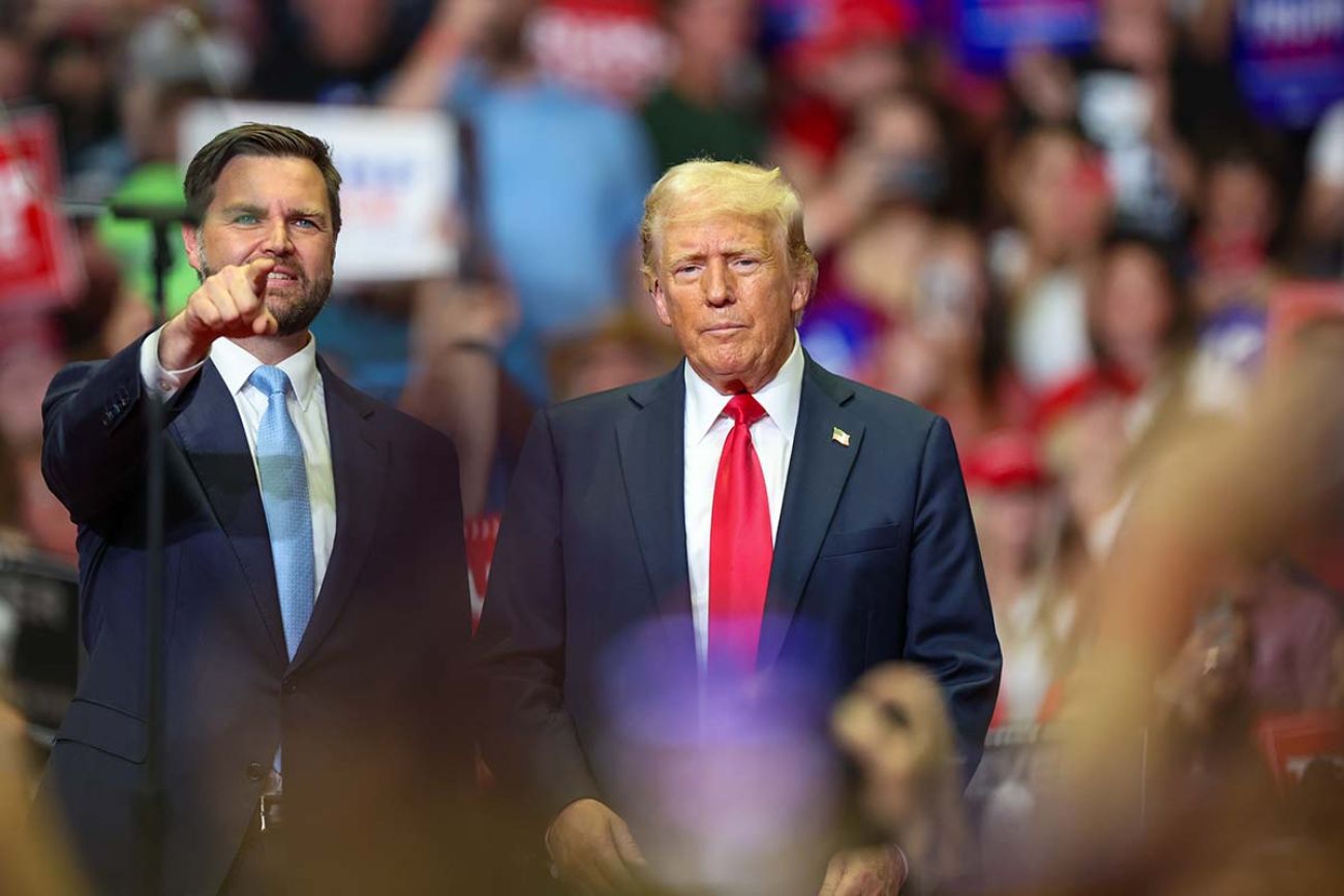 JD Vance and Donald Trump on a stage