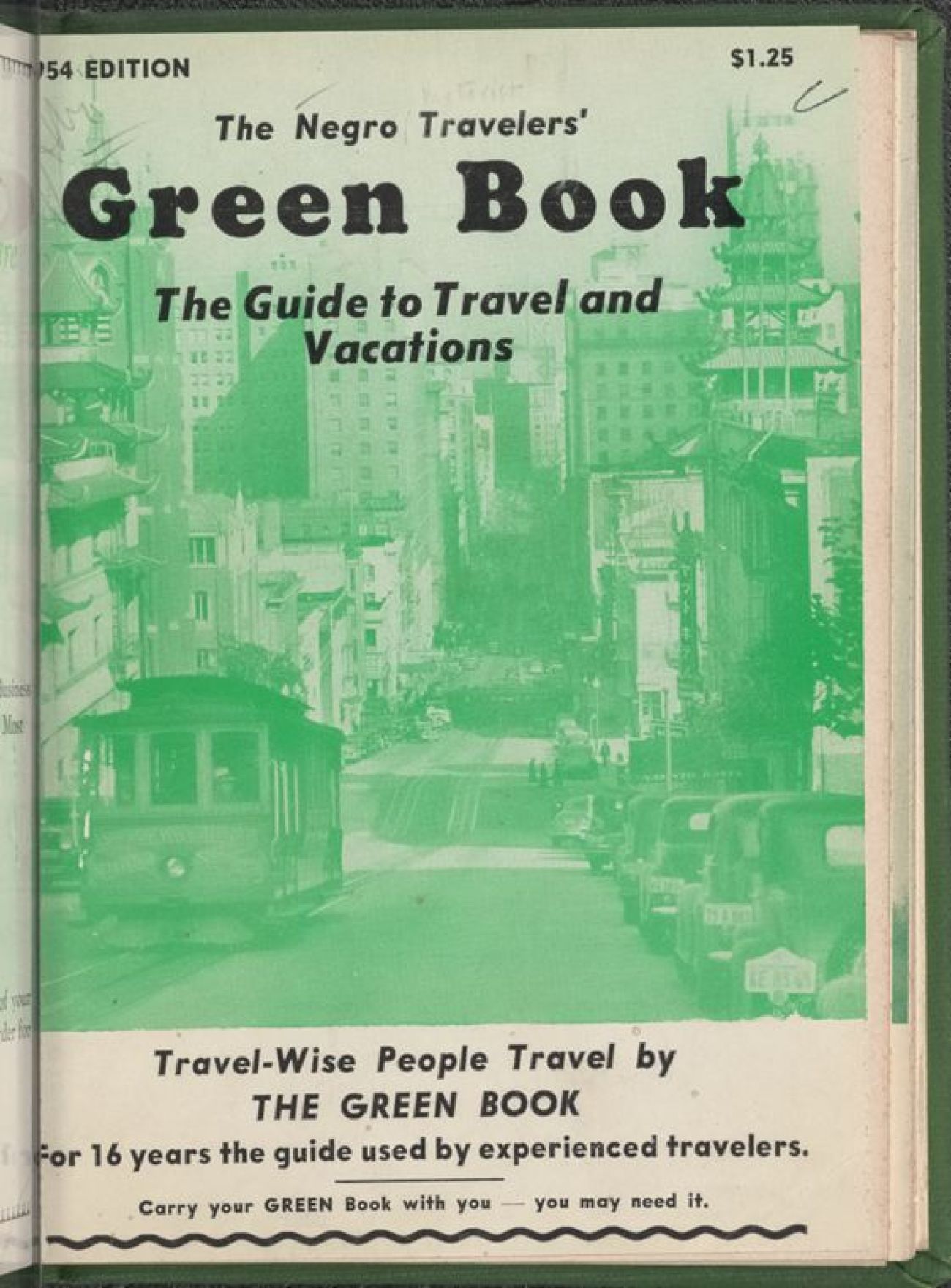 A photo of a historic Green Book. 