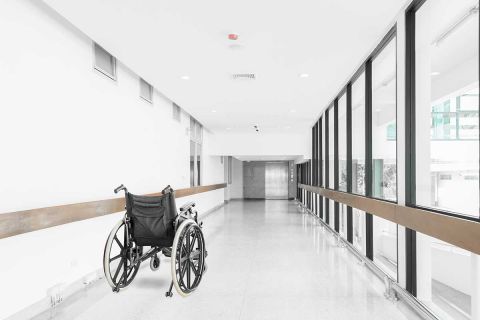 wheelchair in hallway