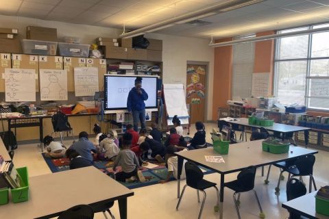 classroom of children