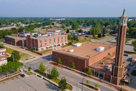 St Clair County Community College Student Center, Fieldhouse and surrounding campus in Port Huron, MI