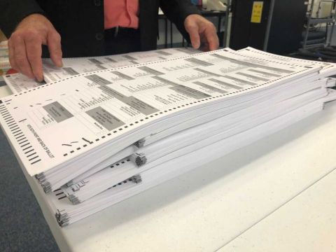 A pile of Michigan ballots. 