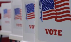 A line of voting booths