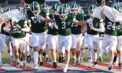 Football players on a football field